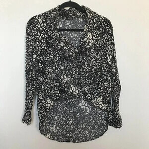 TRF Zara Collection Cheetah Print Black White Top